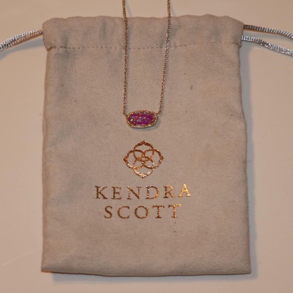 Kendra Scott Elisa Necklace in Fuchsia Opal